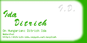 ida ditrich business card